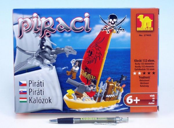 Stavebnice Dromader Piráti 27405 132ks v krabici 25,5x18,5x4,5cm - obrázek 1