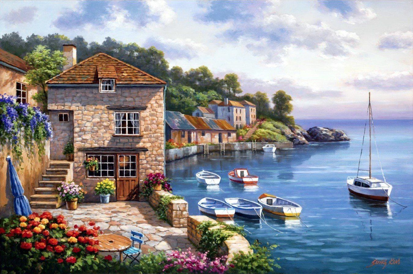 ANATOLIAN Puzzle Zahrada u přístavu 1000 dílků - obrázek 1