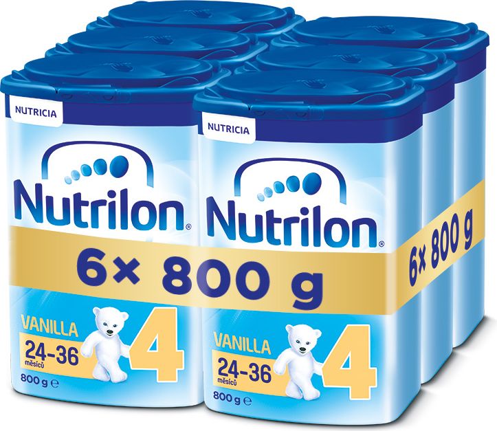 6x NUTRILON 4 ProNutra s příchutí vanilky (800g) - kojenecké mléko - obrázek 1