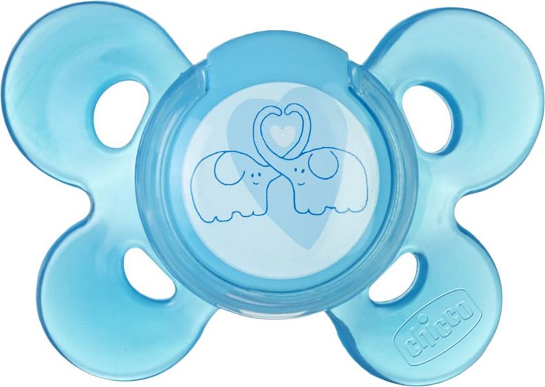 CHICCO Šidítko Physio Comfort, silikonové (6-12m) – modré, 1 ks - obrázek 1