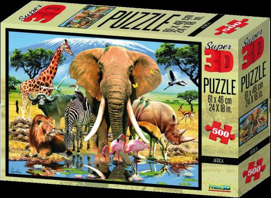 Puzzle 3D 500 dílků zvířátka, Afrika a podvodní svět - obrázek 1