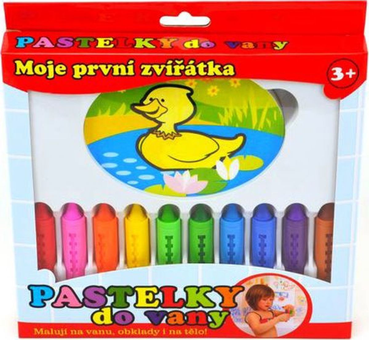 Teddies Pastelky do vany Moje první zvířátka 10 ks s houbičkou v krabičce MPZ - obrázek 1