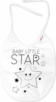 Nepromokavý bryndáček Baby Nellys velký Baby Little Star, 24 x 23 cm - bílá - obrázek 1