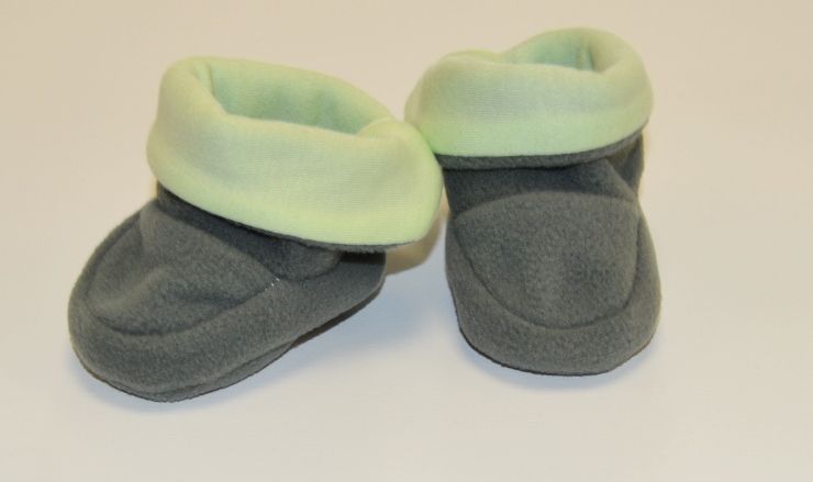Kojenecké papučky, Dětský svět, fashion baby, šedozelené vel.00 - obrázek 1