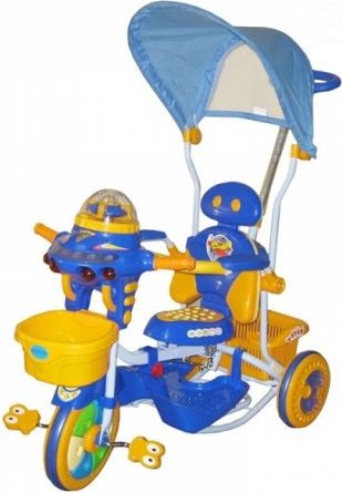 Dětská multifunkční tříkolka Euro Baby Ufo - modro/žlutá - obrázek 1