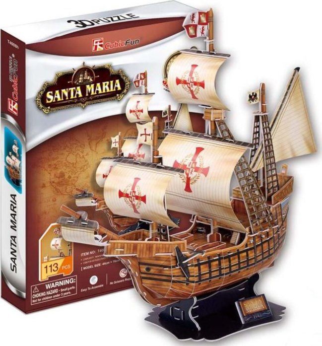 CUBICFUN 3D puzzle Loď Santa Maria 113 dílků - obrázek 1