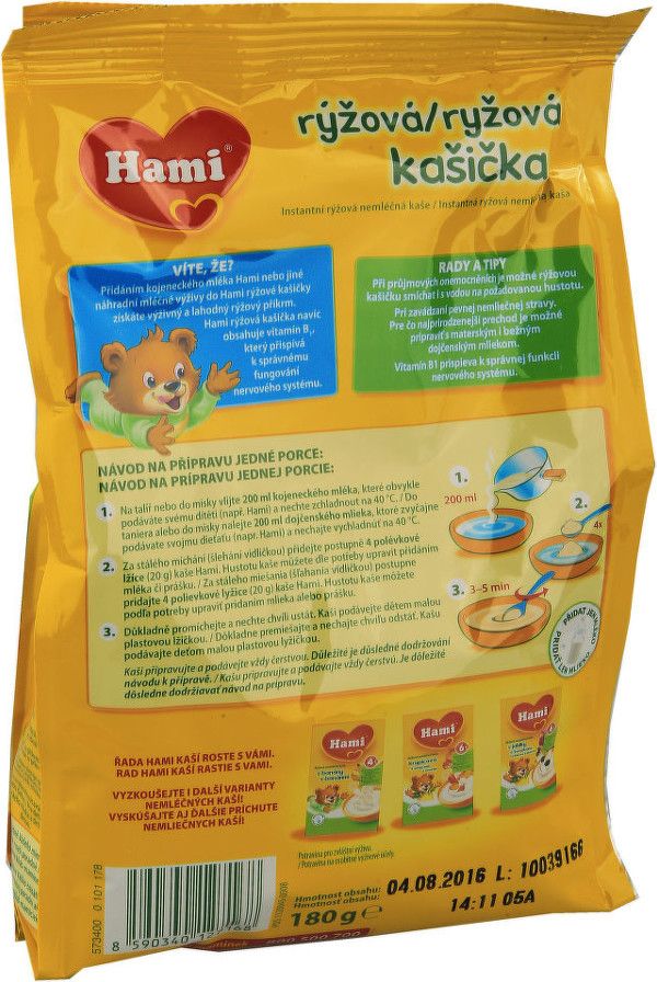 Hami kaše rýžová neml. 180g 4M - obrázek 2