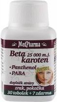 Medpharma Beta karoten 25 000 m.j. + Panthenol + PABA 37 tobolek - obrázek 1