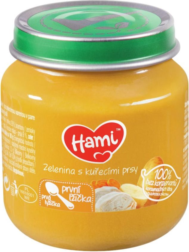 Hami příkrm zelenina s kuřecími prsy 125g 4M