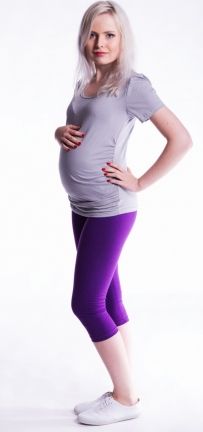 Be MaaMaa Těhotenské barevné legíny 3/4 délky - tmavě fialová, vel. XXL, K19 - obrázek 1