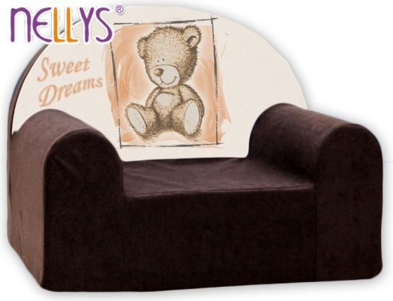 Dětské křeslo Nellys - Sweet Dreams by Teddy - hnědé, B19 - obrázek 1