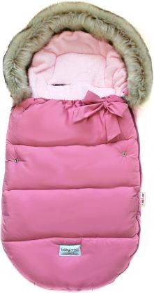 Dětský fusak Baby Nellys Mašlička 4 v 1 s kožešinkou, 110 x 50 cm - růžová - obrázek 1