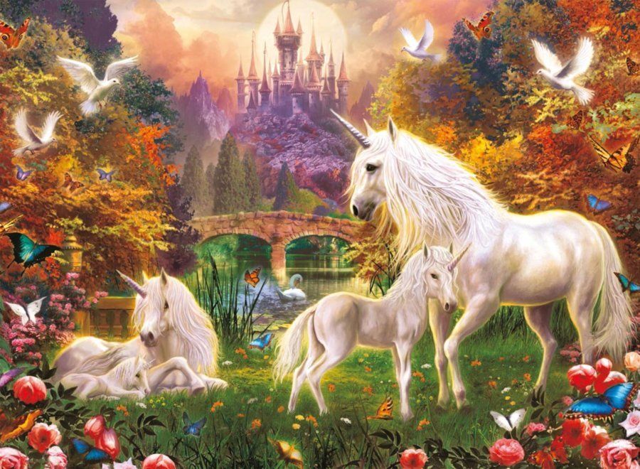 RAVENSBURGER Puzzle Okouzlující jednorožci 500 dílků - obrázek 1