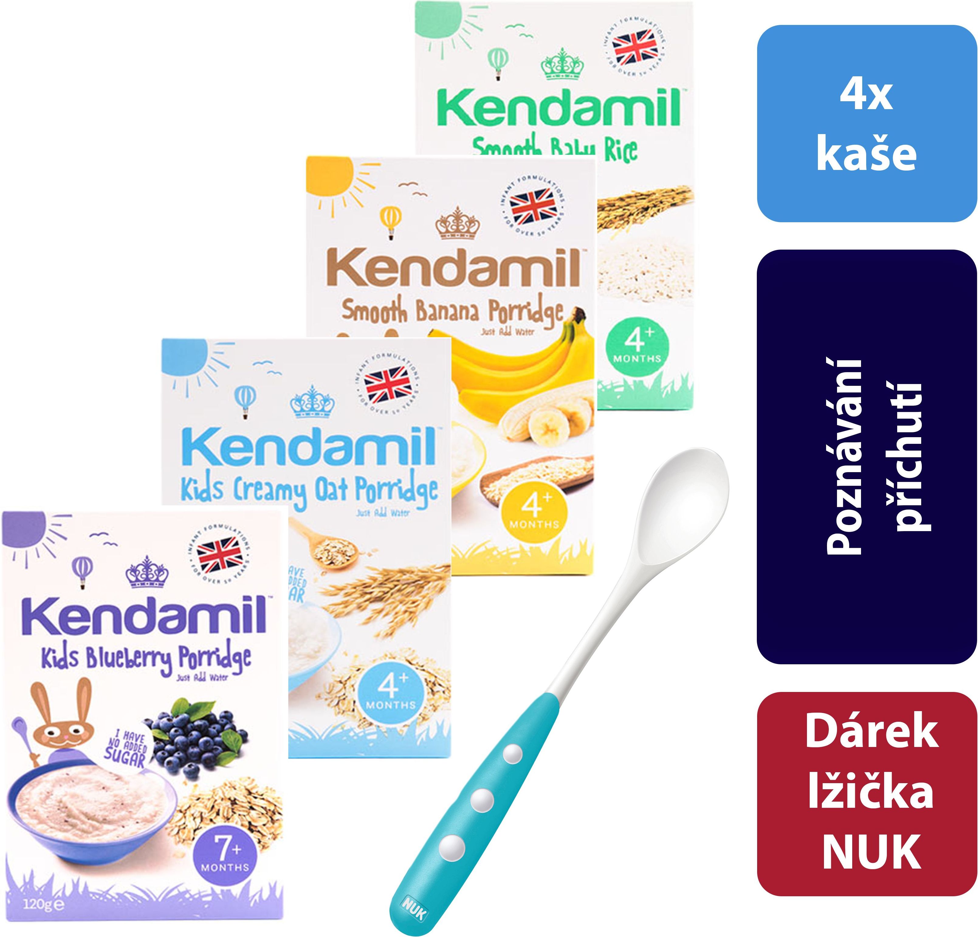Kendamil Variace kaší 4 ks + dárek lžička - obrázek 2