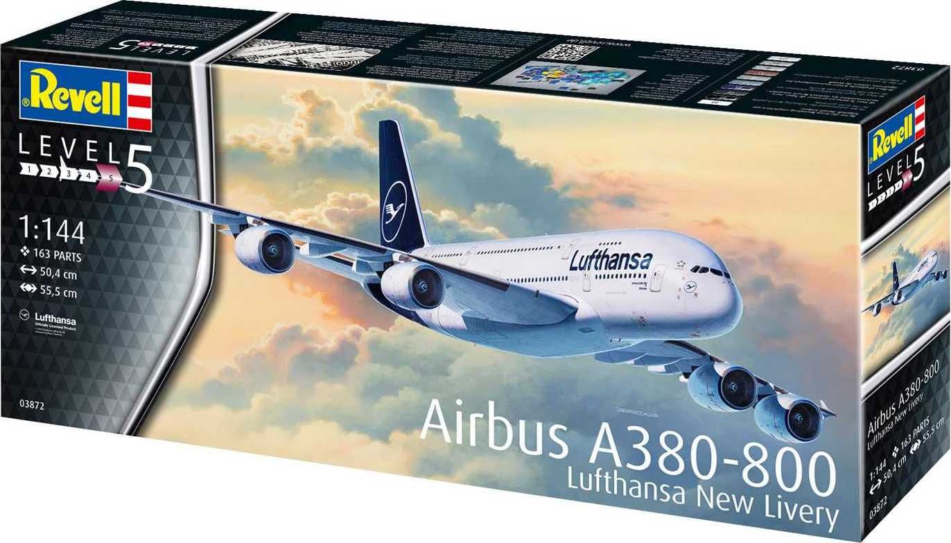 REVELL Plastic ModelKit letadlo 03872 - Airbus A380-800 Lufthansa New Livery (1:144) - obrázek 2