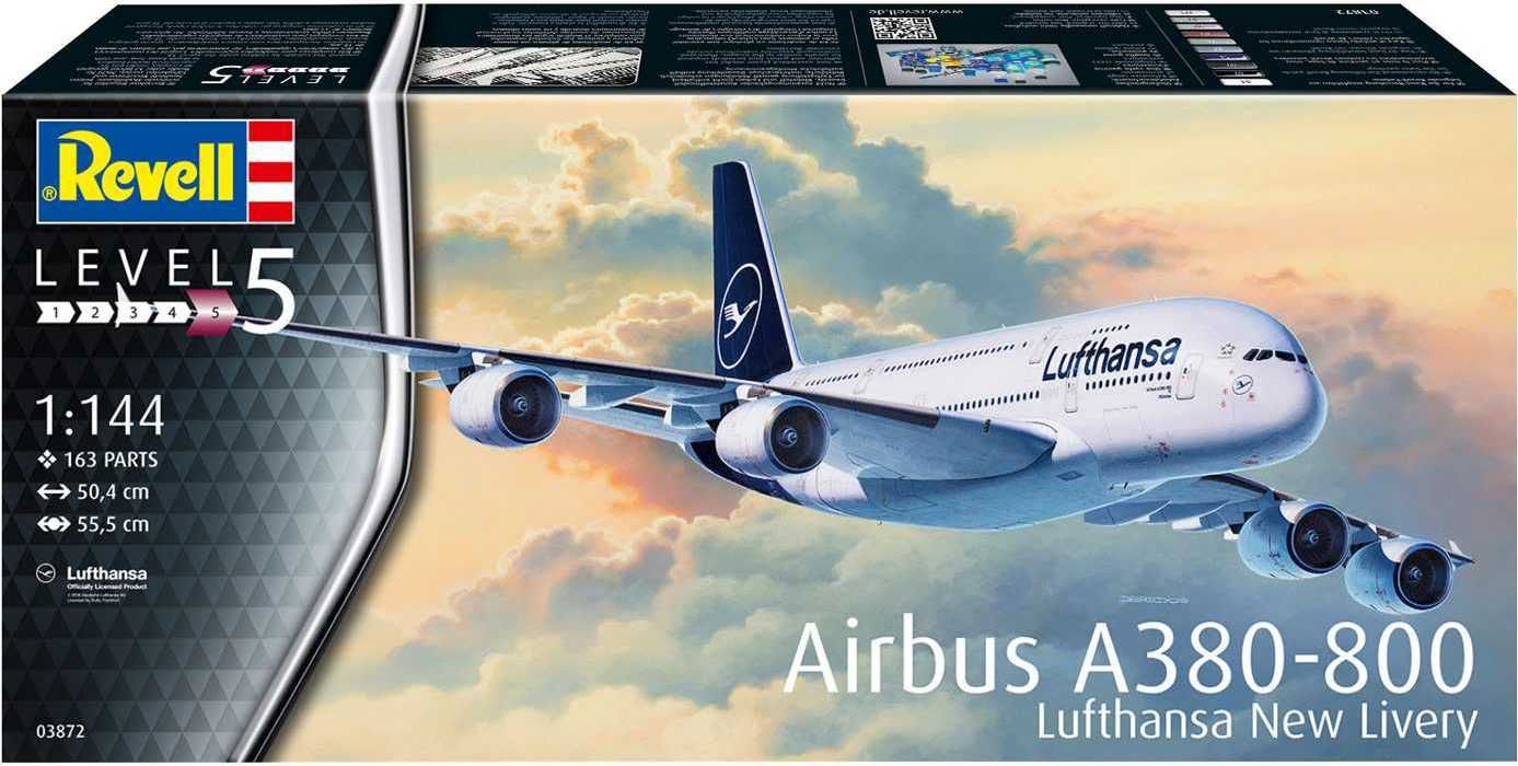 REVELL Plastic ModelKit letadlo 03872 - Airbus A380-800 Lufthansa New Livery (1:144) - obrázek 3