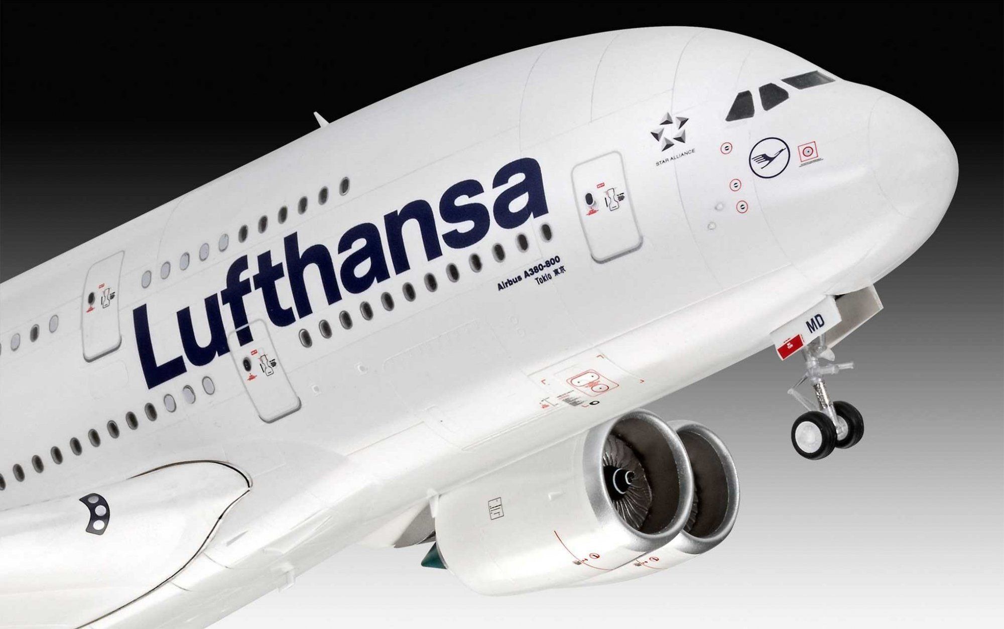 REVELL Plastic ModelKit letadlo 03872 - Airbus A380-800 Lufthansa New Livery (1:144) - obrázek 6