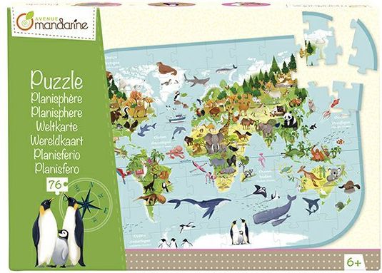 Avenue Mandarine Puzzle Zvířata na planetě 76 dílků - obrázek 1