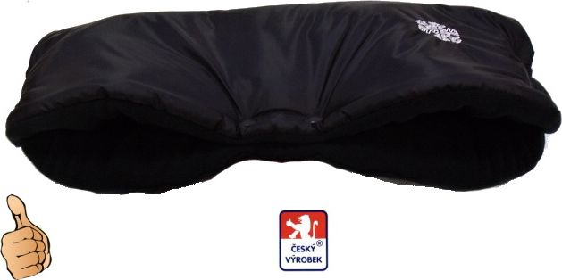 Zimní rukávník na kočárek, Dětský svět, černá/černá, klasický - obrázek 1