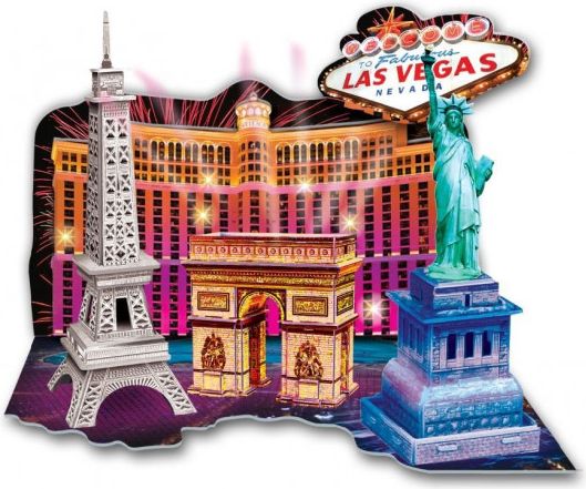 M.I.C. Svítící 3D puzzle Diorama Vítejte v Las Vegas 38 dílků - obrázek 1