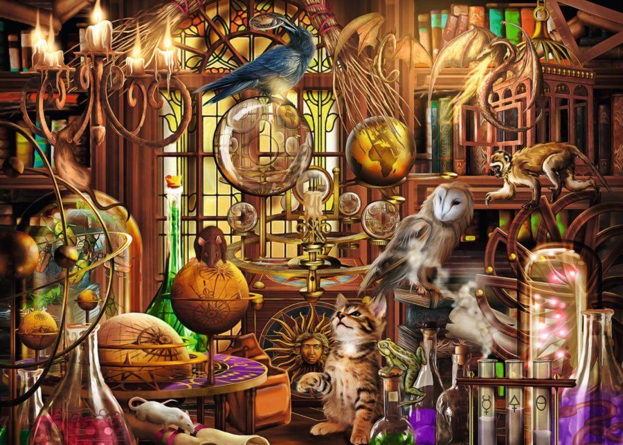 RAVENSBURGER Puzzle Merlinova laboratoř 1000 dílků - obrázek 1