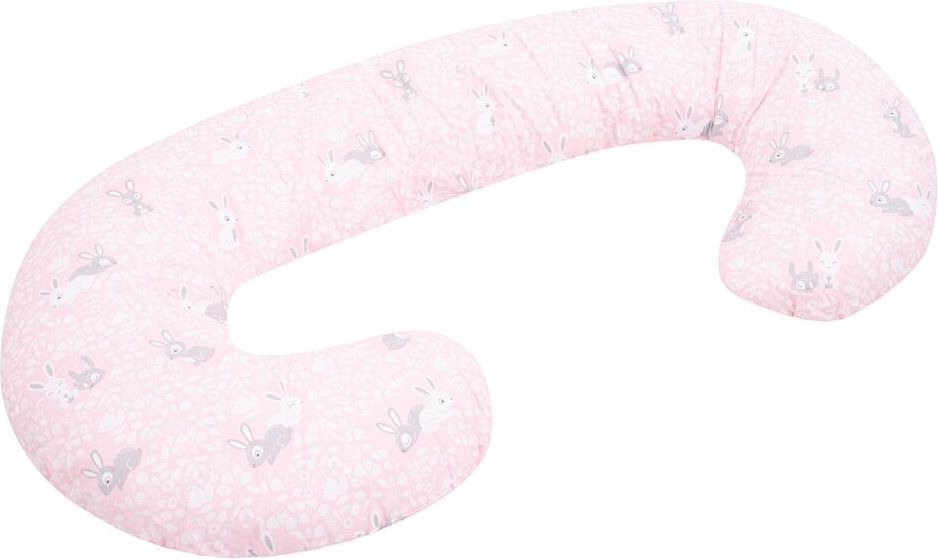 Univerzální kojící polštář ve tvaru C New Baby Králíčci růžový - obrázek 1