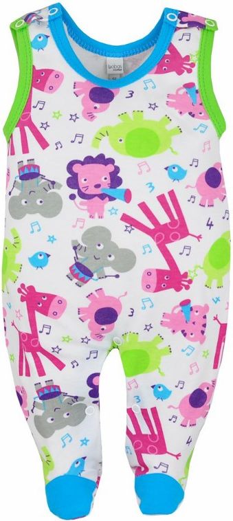 Kojenecké dupačky Bobas Fashion Zoo tyrkysové Tyrkysová 74 (6-9m) - obrázek 1