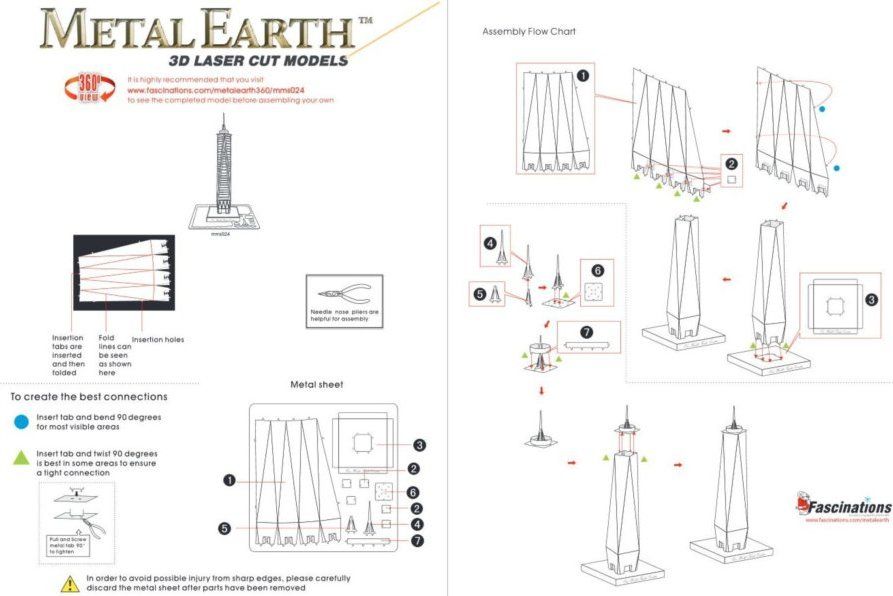 METAL EARTH 3D puzzle One World Trade Center - obrázek 3