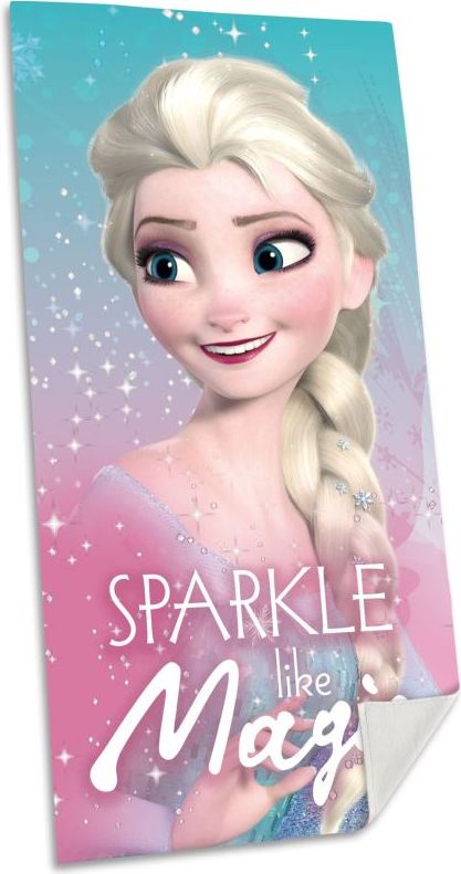 EUROSWAN Osuška Ledové Království Elsa Magic Bavlna Froté 70/140 cm - obrázek 1