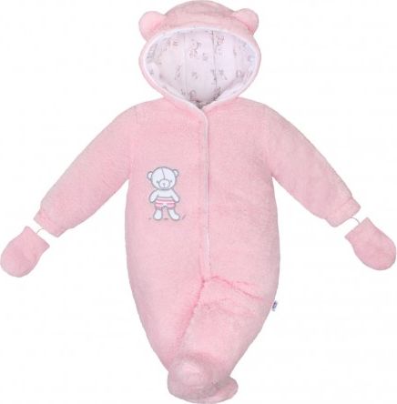 Zimní kombinézka New Baby Nice Bear růžová, Růžová, 68 (4-6m) - obrázek 1