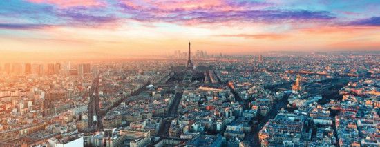 RAVENSBURGER Panoramatické puzzle Rozbřesk v Paříži 1000 dílků - obrázek 1