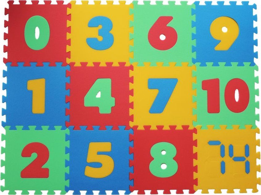 MALÝ GÉNIUS Pěnové puzzle MAXI Čísla 8mm (mix-4) - obrázek 4
