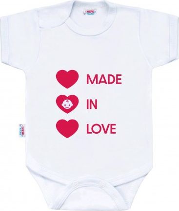 Body s potiskem New Baby MADE IN LOVE, Dle obrázku, 50 - obrázek 1