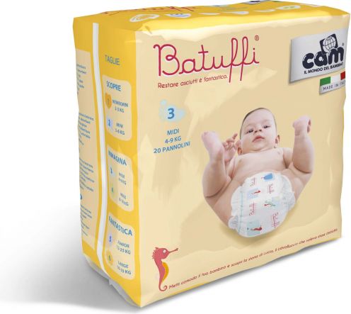 Cam Jednorázové pleny BATUFFI 4-9 Kg 20 Ks - obrázek 1