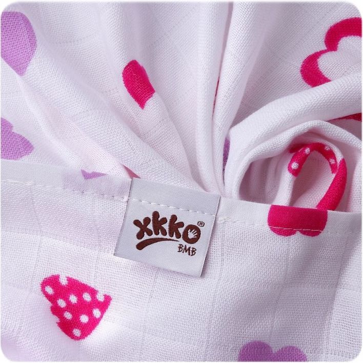 KIKKO Bambusové pleny Hearts&Waves 70x70 (3 ks) – lilac - obrázek 2