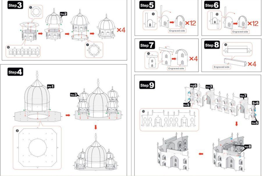 METAL EARTH 3D puzzle Taj Mahal (ICONX) - obrázek 2