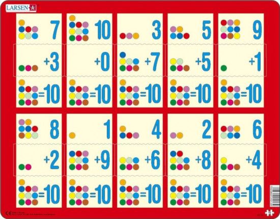 LARSEN Puzzle Sčítání do deseti III 10 dílků - obrázek 1