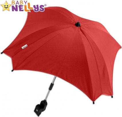 Slunečník, deštník  do kočárku Baby Nellys ® - červený - obrázek 1