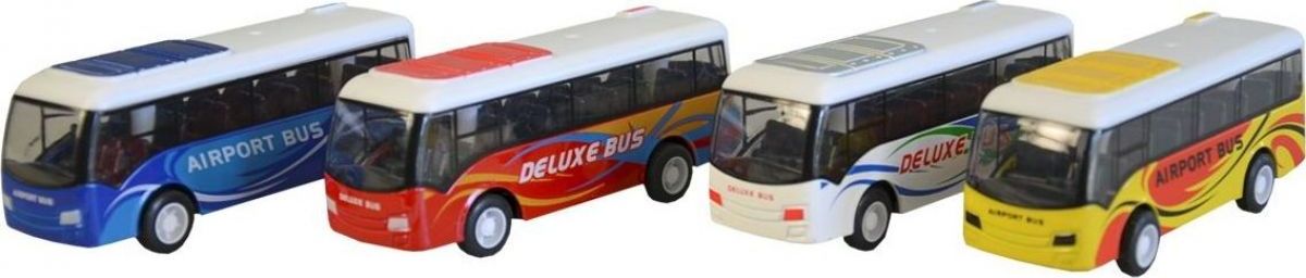 Made Autobus na zpětný chod 9 cm - bílý Deluxe Bus - obrázek 1