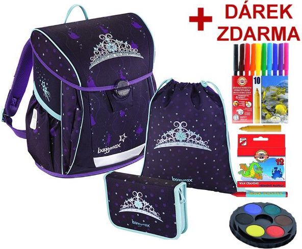 Školní aktovka Královksá koruna 3 dílný set Fabby Baggymax - Doprava Zdarma - obrázek 1