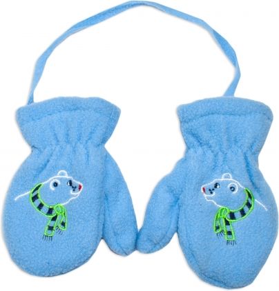 YO !  Zimní kojenecké polarové  rukavičky YO - sv. modré, vel. 13-14 cm - obrázek 1