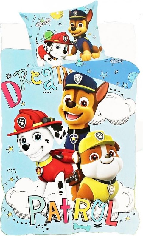 Setino · Povlečení do dětské postýlky Tlapková patrola - Paw Patrol - modré - 100% bavlna - 90 x 140 + 40 x 55 cm - obrázek 1