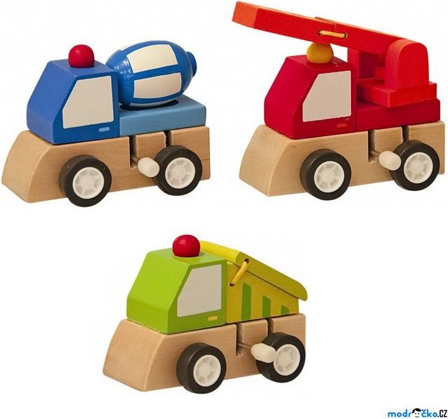 Auto - Natahovací autíčko, Stavební stroje A, 1ks (Woody) - obrázek 1