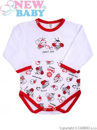 Kojenecké body s dlouhým rukávem New Baby Beruška, Bílá, 86 (12-18m) - obrázek 1