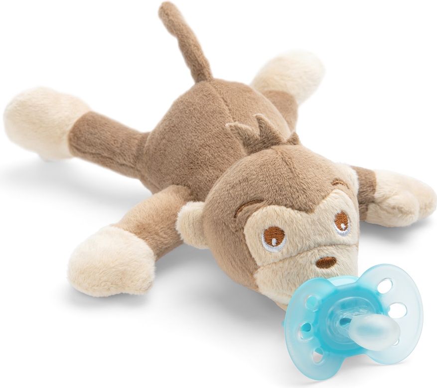 AVENT Hračka plyšová s dudlíkem Ultrasoft 0+ m, opice - obrázek 1