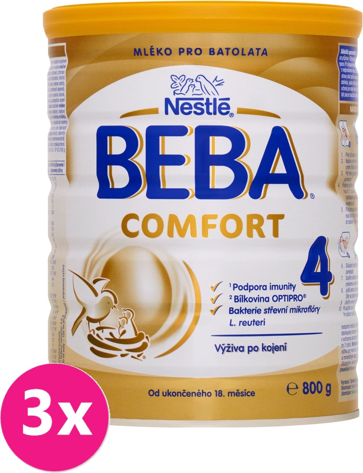 3x BEBA COMFORT 4 (800 g) - kojenecké mléko - obrázek 1