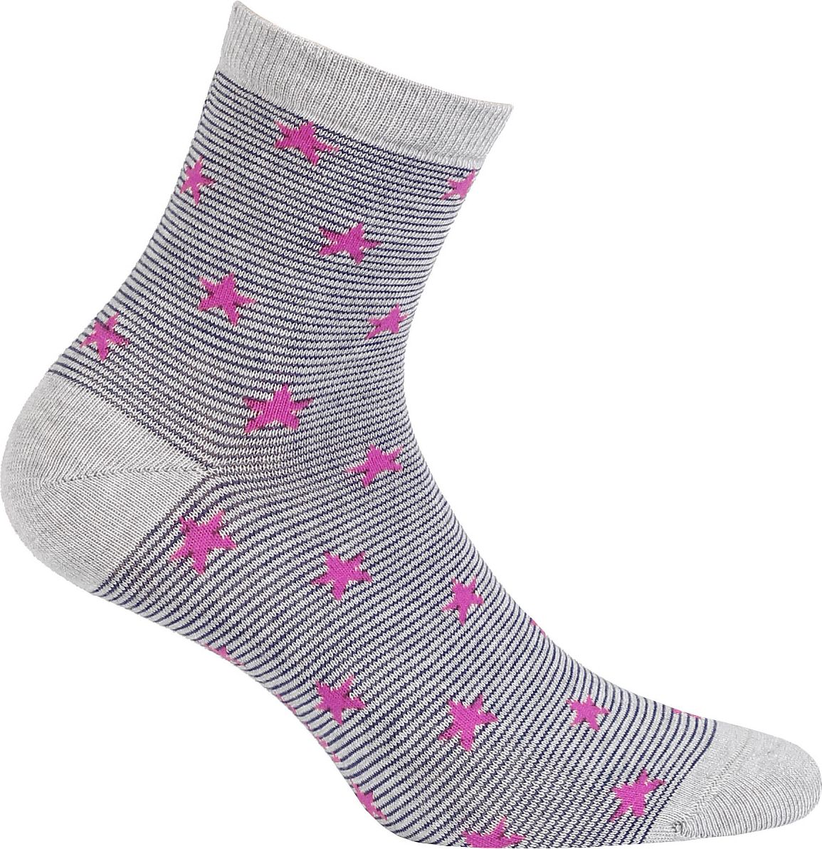 Vzorované dívčí ponožky GATTA HVĚZDIČKY šedé Velikost: 39-41 - obrázek 1