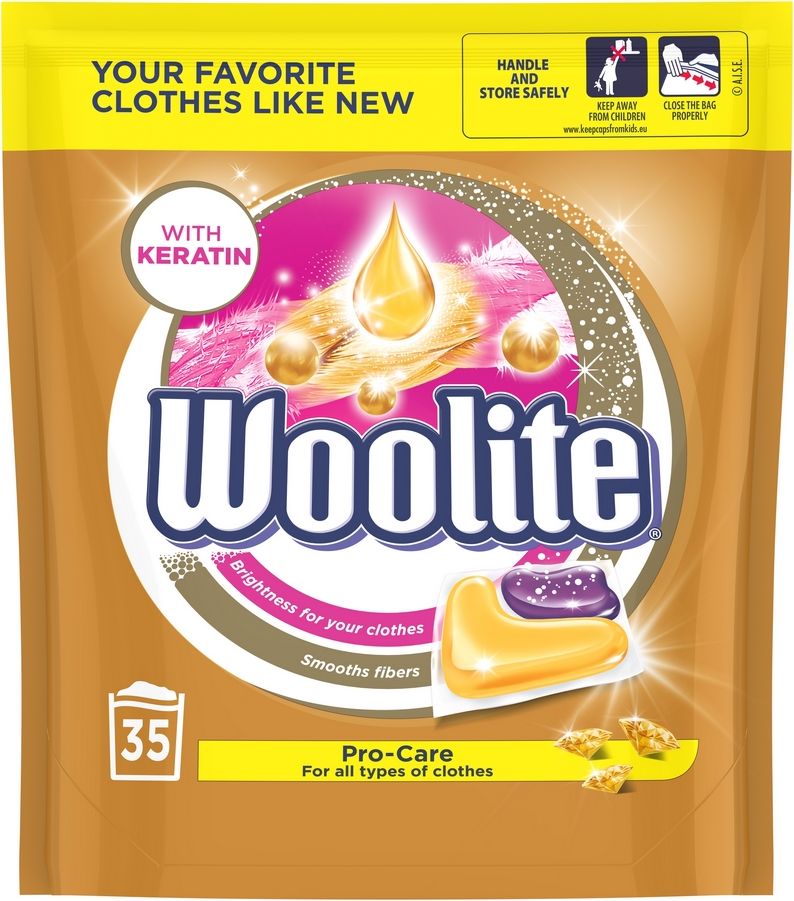 WOOLITE PRO-CARE XL 35 ks – gelové kapsle na praní - obrázek 1