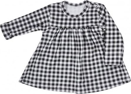 Kojenecké bavlněné šatičky Koala Checkered černo-bílé, Bílá, 86 (12-18m) - obrázek 1
