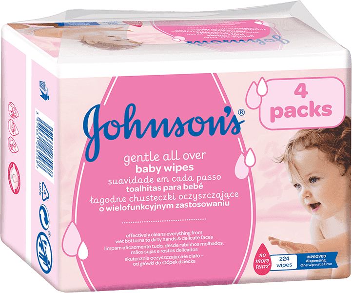 JOHNSONS Gentle All Over vlhčené ubrousky 224 ks - obrázek 1